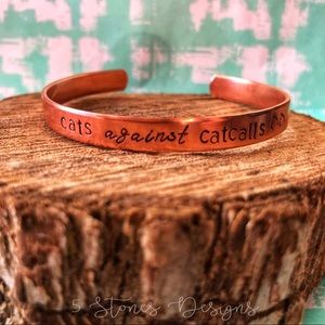 🆕 Cats Against Catcalls Copper Cuff Bracelet